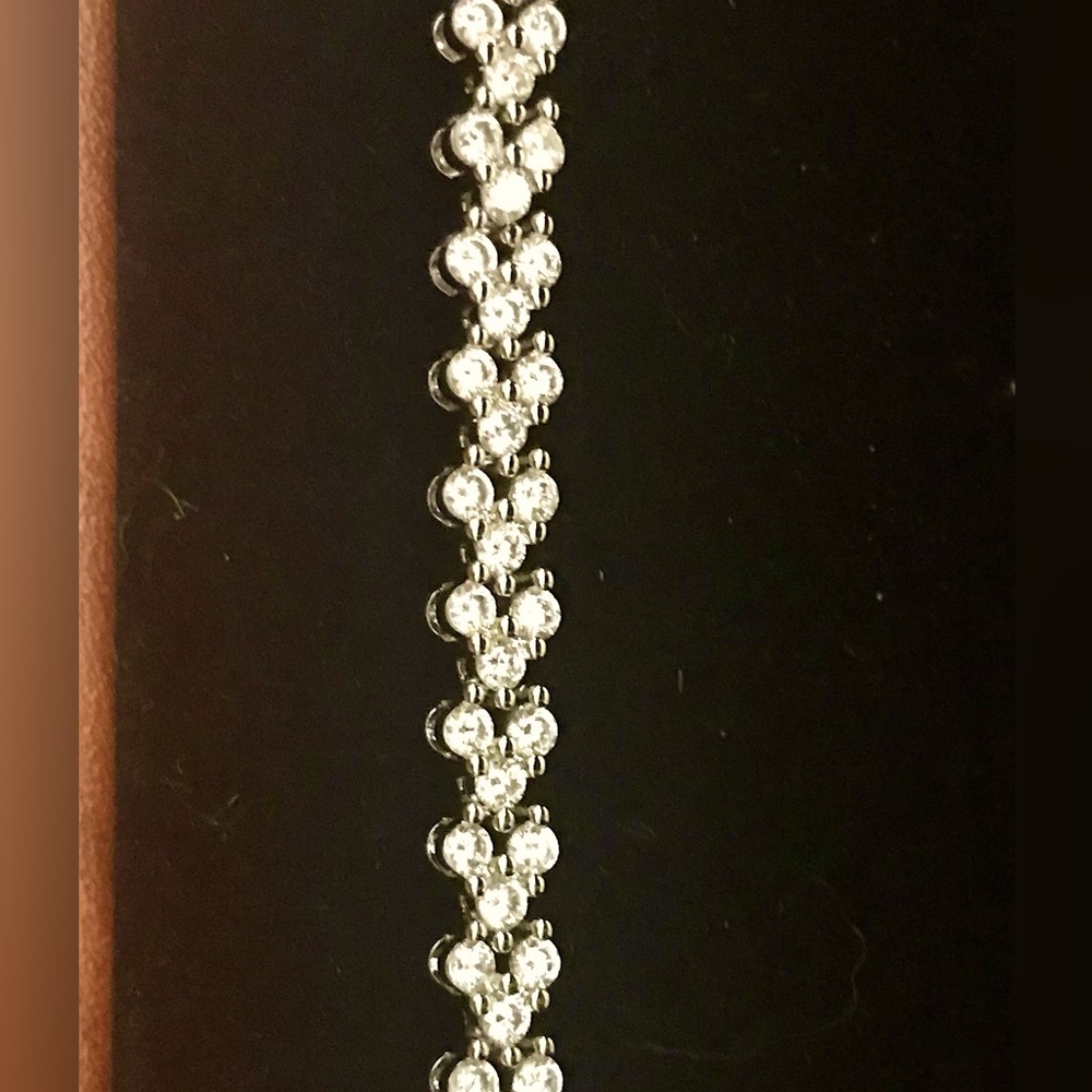 Cubic zirconia tennis bracelet sterling silver